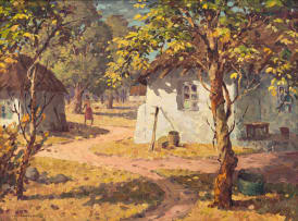 Nils Andersen; Cottages along a Pathway
