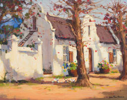 Gian-Piero Garizio; Cape Dutch House with Chickens