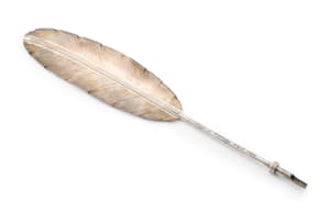 A George V parcel gilt silver quill, S W Smith & Co, Birmingham, 1928