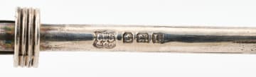 A George V parcel gilt silver quill, S W Smith & Co, Birmingham, 1928