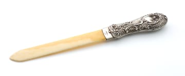 A Victorian silver and celluloid letter opener, Henry Matthews, Birmingham,1897