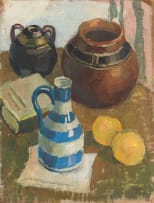 Gregoire Boonzaier; Still Life with Oranges and Vessels