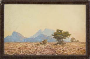 Otto Klar; Namibian Farm Scene with Distant View of Rote Berge