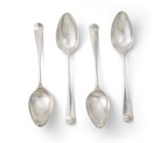 Four Cape silver Old English pattern spoons, Gerhardus Lotter, c.1810-1824