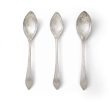 Three Cape silver lemoen lepels, Johannes Combrink, c.1814-1853