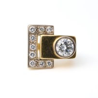 Modernist diamond cluster ring
