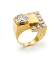 Modernist diamond cluster ring