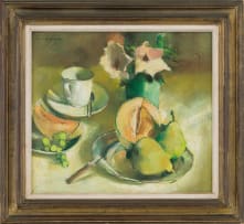 Louis van Heerden; Still Life with Melon and Pears
