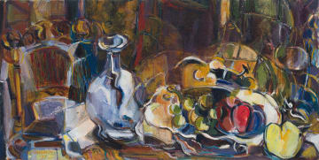 Marlene von Dürckheim; Still Life with Vase and Fruit