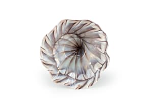 Murano; Clear and ivory art glass bowl