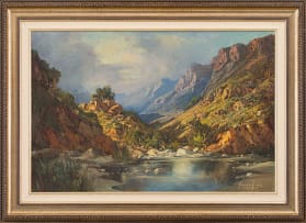 Gabriel de Jongh; Mountain Stream