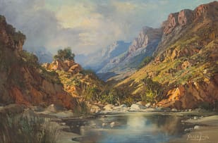 Gabriel de Jongh; Mountain Stream