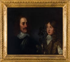 Style of Sir Anthony van Dyck; Portrait of Charles I and James VII and I