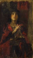 Attributed to Antonio Mancini; The Prayer