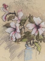 Gregoire Boonzaier; Hibiscus in a Blue Vase