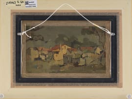 Gregoire Boonzaier; Trees with Distant Houses (recto); Landscape with Cottages (verso)