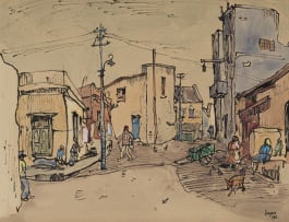 Gregoire Boonzaier; Struisbaai Street Scene