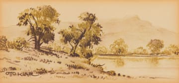 Otto Klar; Landscape with Trees