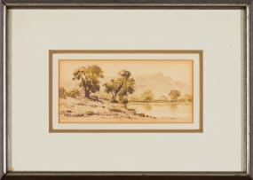 Otto Klar; Landscape with Trees