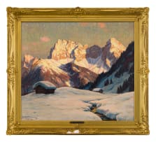 Erwin Kettemann; Winterabend bei Mittenwald mit Karwendal (Winter Evening near Mittenwald with Karwendal)