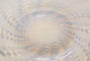 René Lalique; René Lalique 'Ondes No. 2' clear and opalescent glass plate, No. 3035, designed 1935