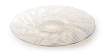 René Lalique; René Lalique 'Ondes No. 2' clear and opalescent glass plate, No. 3035, designed 1935