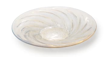 René Lalique; René Lalique 'Poissons' opalescent and clear glass coupe, No. 3262, designed 1931