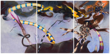 Russell Scott; Untitled (Composition with Animals), triptych