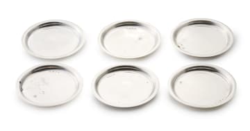 Six South African silver coasters, MSC, 1995