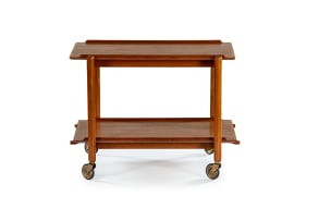 Poul Hundevad; Extending teak bar cart for Vamdrup Stolefabrik, Denmark