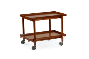 Poul Hundevad; Extending teak bar cart for Vamdrup Stolefabrik, Denmark