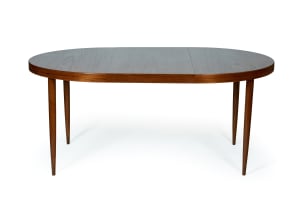 Kai Kristiansen; Extending teak dining table for Feldballes Møbelfabrik, Denmark