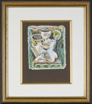 Armando Baldinelli; Abstract Figure with Moon and Book