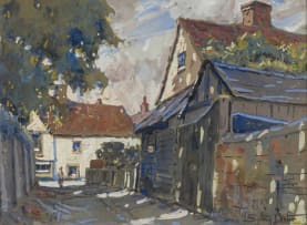 Sydney Carter; Street Scene with Houses