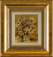 Jan Dingemans; Flowers in a Vase with Fruit