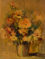 Jan Dingemans; Pink Flowers in a Vase