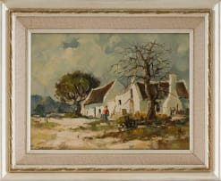 Christiaan Nice; Landscape with Figure and Cottages