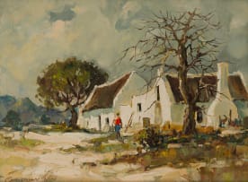 Christiaan Nice; Landscape with Figure and Cottages