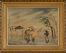 John Koenakeefe Mohl; Country Scene in Windy Rain W. Tvl. (S.A.)