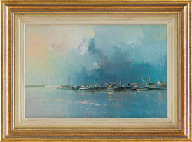 Errol Boyley; Boats in a Harbour