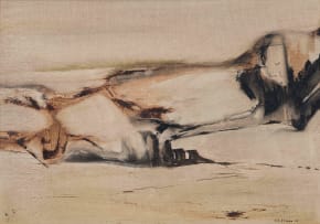 Taffy (Matthew) Whippman; Abstract Landscape in Umber and Cream