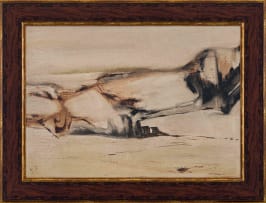 Taffy (Matthew) Whippman; Abstract Landscape in Umber and Cream