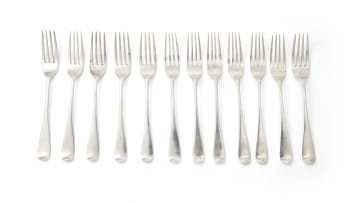 Twelve Irish Old English pattern cake forks, James Brady, Dublin, 1829