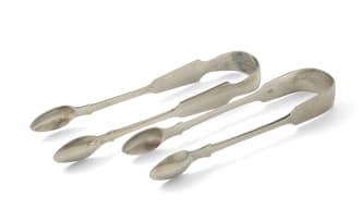 A pair of Cape silver sugar tongs, Frederik David Waldek, c.1830-1877