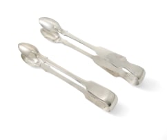 A pair of Cape silver sugar tongs, Frederik David Waldek, c.1830-1877