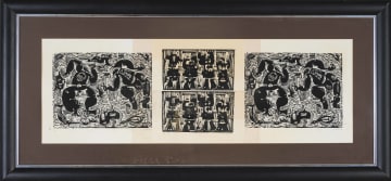 Norman Catherine; Scenes with Abstract Figures, three