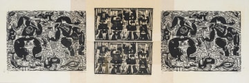 Norman Catherine; Scenes with Abstract Figures, three