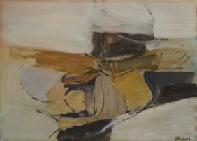 Lionel Abrams; Organic Abstract in White and Ochre