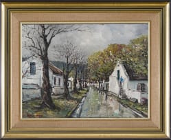 James Madge; Street Scene with Cottages