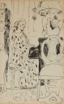 Maud Sumner; Interior with Figure Playing Piano